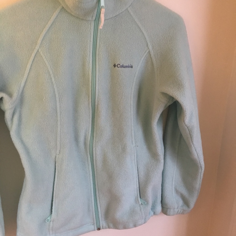 Columbia: Light aqua fleece jacket